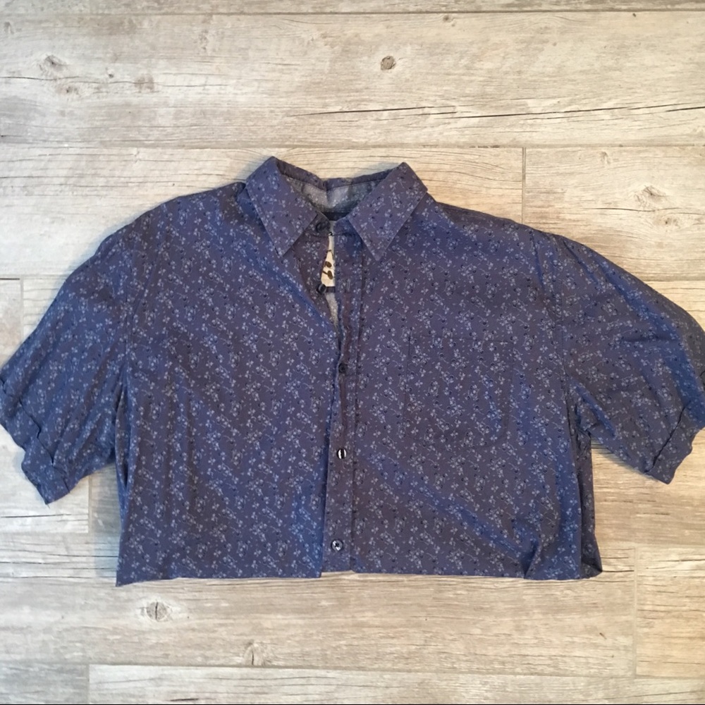 Floral short sleeve button down